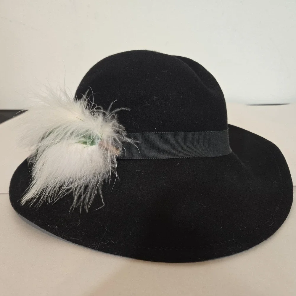 Vintage Lancaster 100% Wool Hat With Feather - Picture 3 of 12